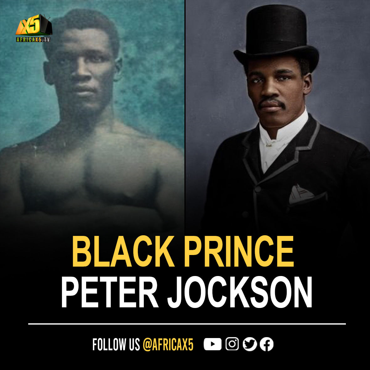 The Black Prince" Peter Jackson was legendary boxer in the 1800s from Saint Croix who then moved to Australia and finally United States.